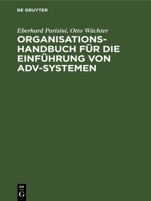 cover image of Organisations-Handbuch für die Einführung von ADV-Systemen